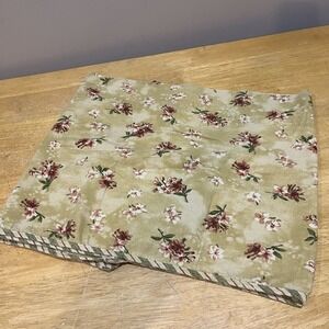 Waverly Fontanelle Floral and Stripe Valance Green Rose on‎ Gold 16x58" Vtg